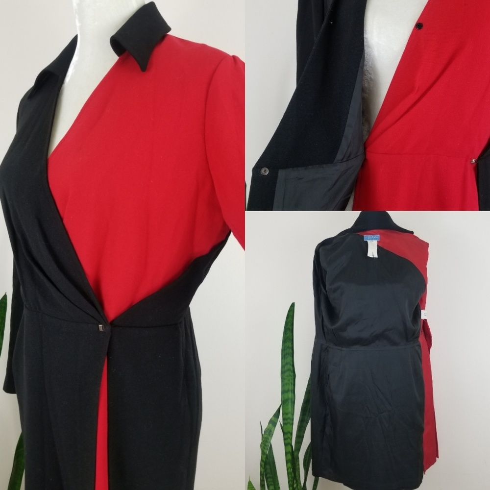 VTG Thierry Mugler Couture Colorblock Wrap Dress - Picture 7 of 8